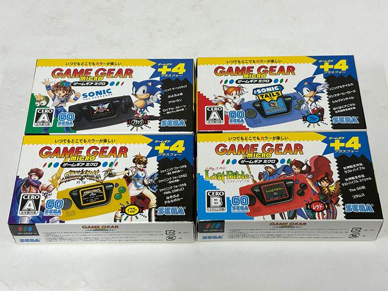 ゲームギアミクロ全4種 パッケージ表