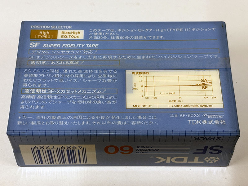 TDK 未開封 カセットテープ ハイポジション SUPER FIDELITY SF パッケージ裏