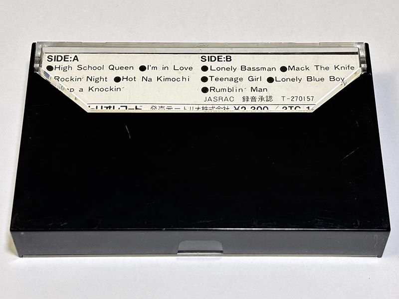 カセットテープ:アルバム クールス・ロカビリー・クラブ COOLS ROCKABILLY CLUB パッケージ裏