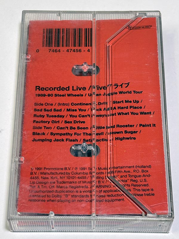 カセットテープ:アルバム ローリング・ストーンズ フラッシュポイント パッケージ裏