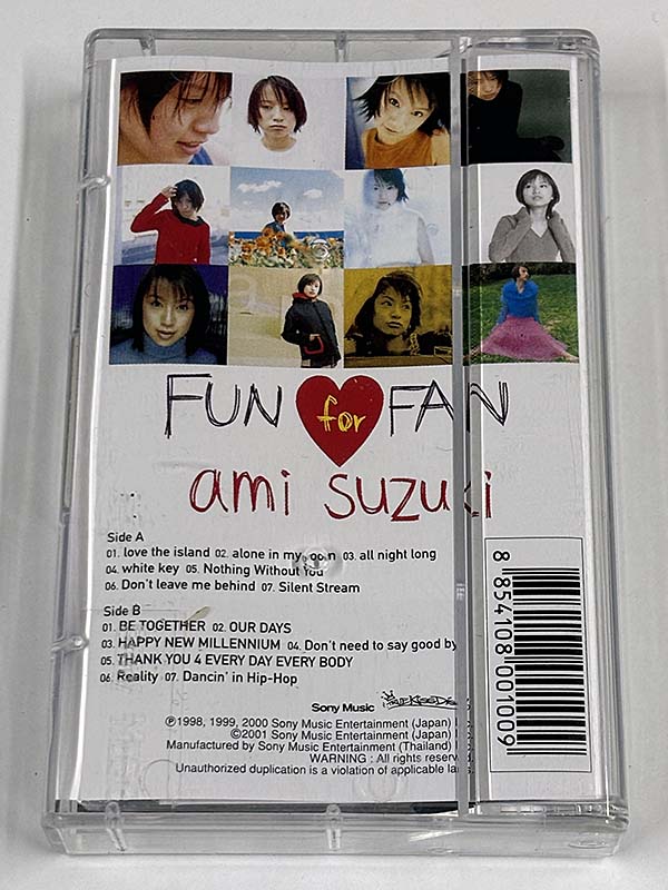 カセットテープ:ベストアルバム 鈴木あみ FUN for FUN パッケージ裏