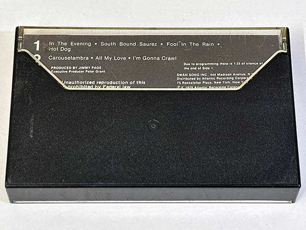 カセットテープ:アルバム LED ZEPPELIN レッド・ツェッペリン IN THROUGH THE OUT DOOR パッケージ裏