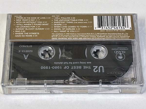 カセットテープ:アルバム U2 THE BEST OF 1980-1990 未開封品 パッケージ裏