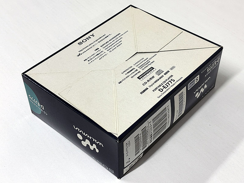 SONY D-EJ775 CDウォークマン 箱付き 未使用品 箱裏面
