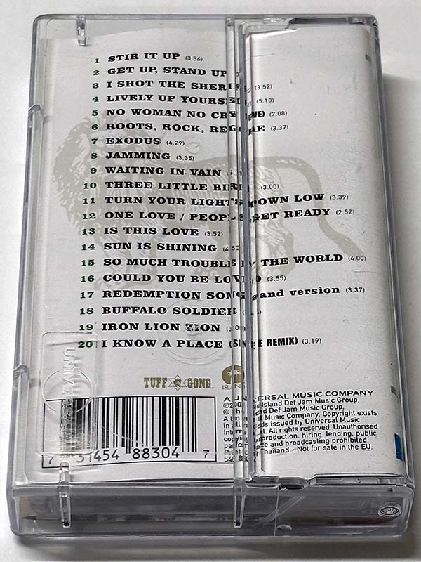 カセットテープ:コンピレーション Bob Marley & The Wailers One Love: The Very Best Of パッケージ裏